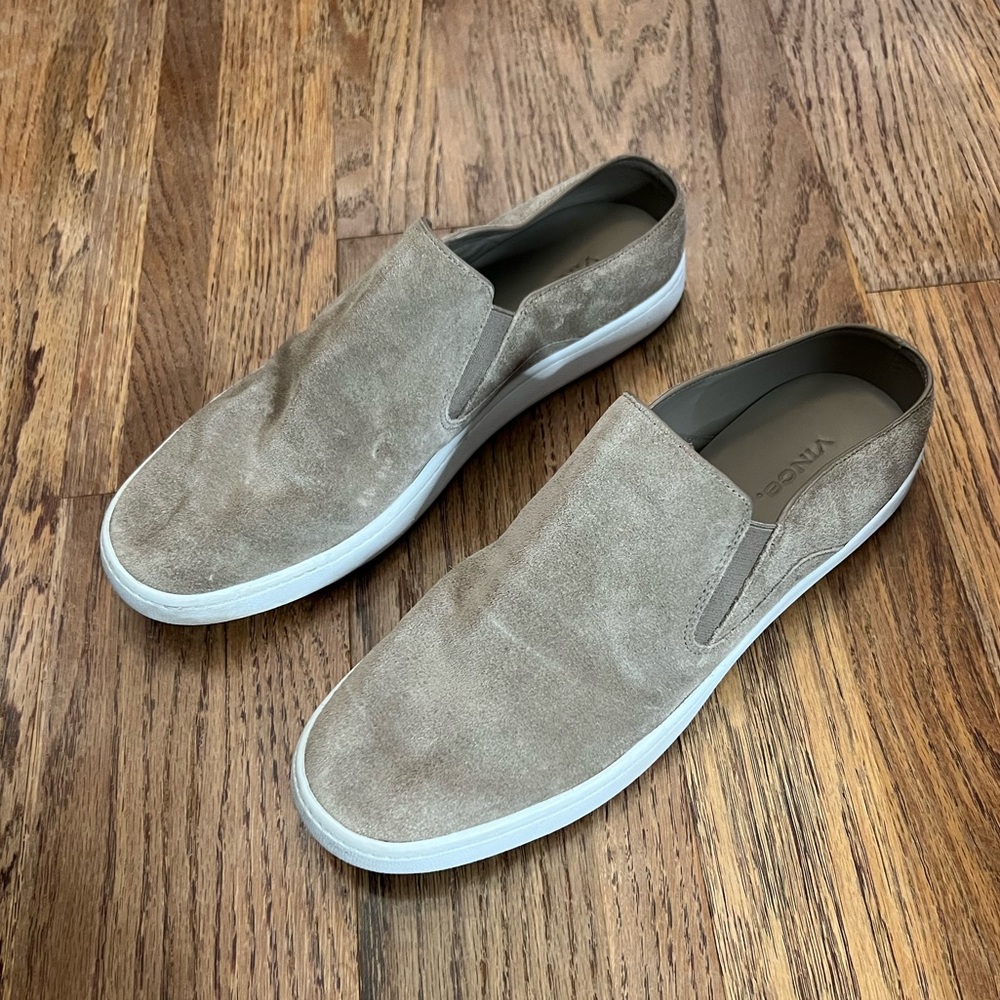 Vince Tan Suede Leather Slide Sneakers, 8.5 - Picture 3 of 6